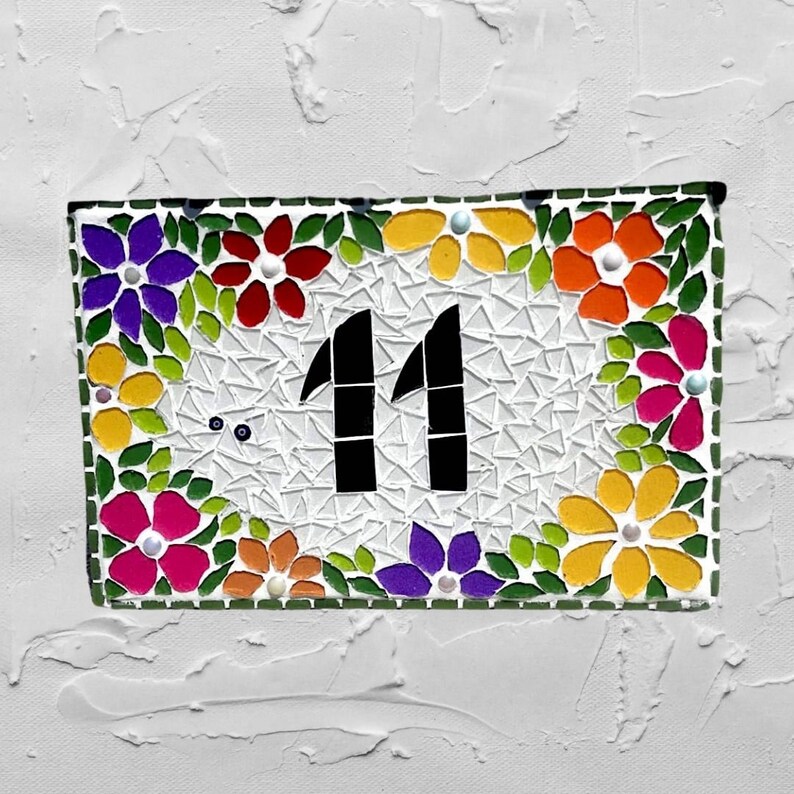 Handmade Custom Mosaic Door Number Special Design Street Etsy