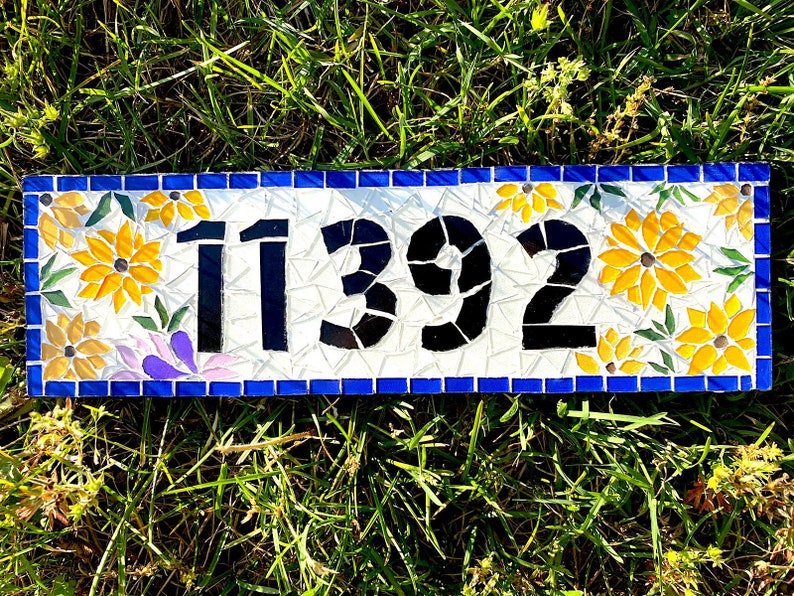 Handmade Custom Mosaic Door Number Special Design Street Etsy