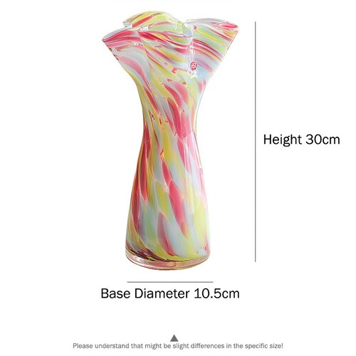 Japanese Tsugaru Vidro handmade colourful Glass Flower Frill shops Vase Bouquet Pot Vase Gift Japan