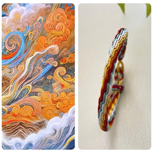 Handgemachte gewebte geflochten Freundschaft Surf verstellbare Seil buddhistische tibetische Armband rote Glücksknoten Regenbogen Küsten Vibes Strand Sommer