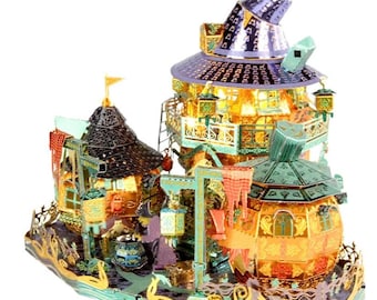 3D Metal Puzzle Pumpkin House Halloween Gift DIY laser cutting Jigsaw Toys Colored high quality detailed Model Kit home decoration gift
