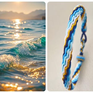 Handmade Woven Braided Friendship Surf Adjustable Rope Buddhist Tibetan Bracelet Navy Lucky Knots Macrame Coastal Vibes Beach Summer