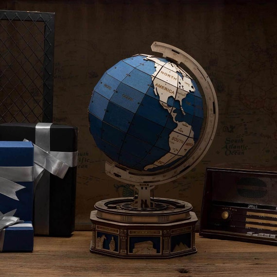 Globo Terráqueo Armario Secreto De Madera Ensamble-robotime Globo Terráqueo Armario Secreto De Madera Ensamble-robotime