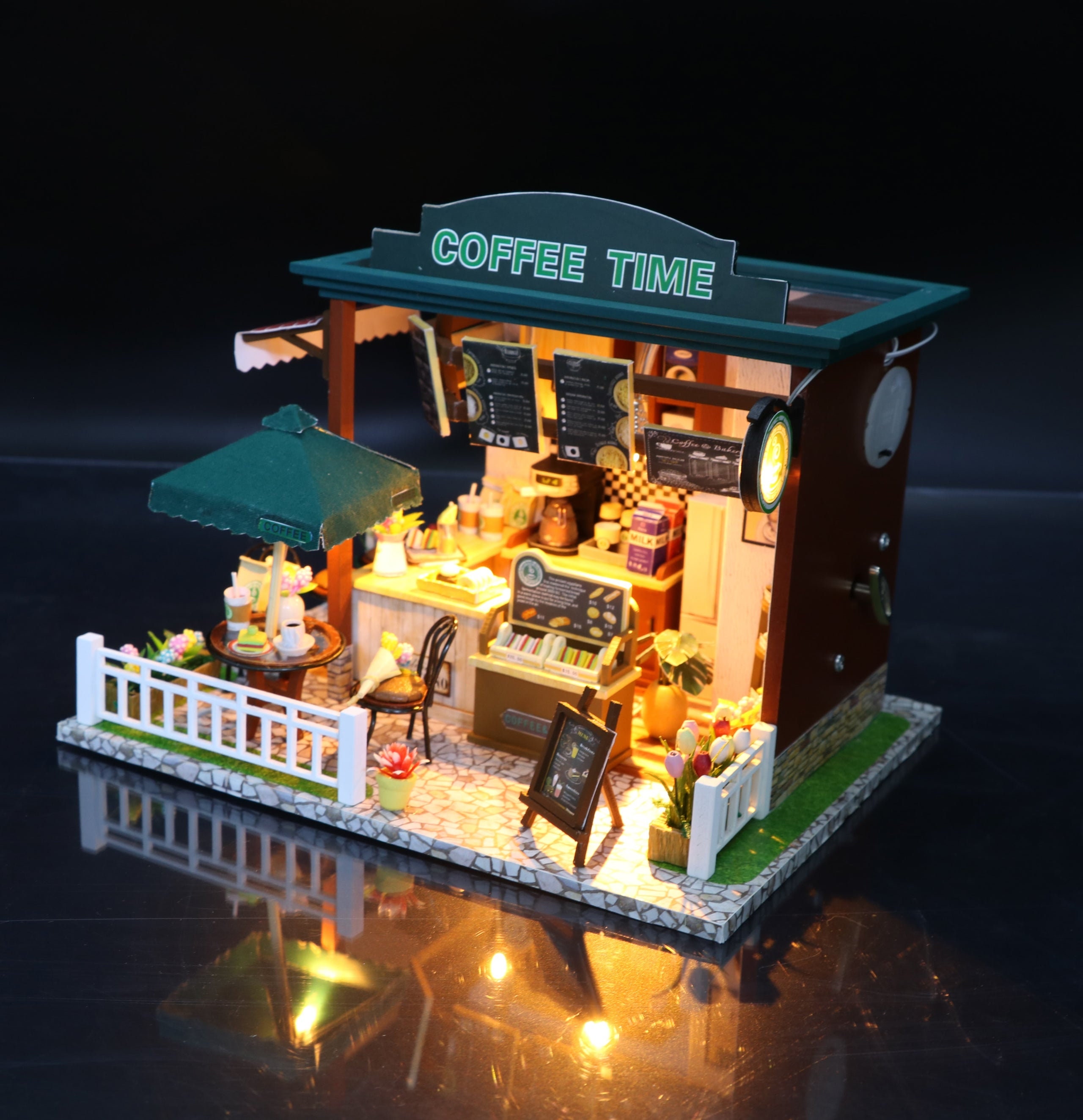 Coffee Time DIY 1 24 Miniature Dollhouse Kit Cafe Shop with Etsy