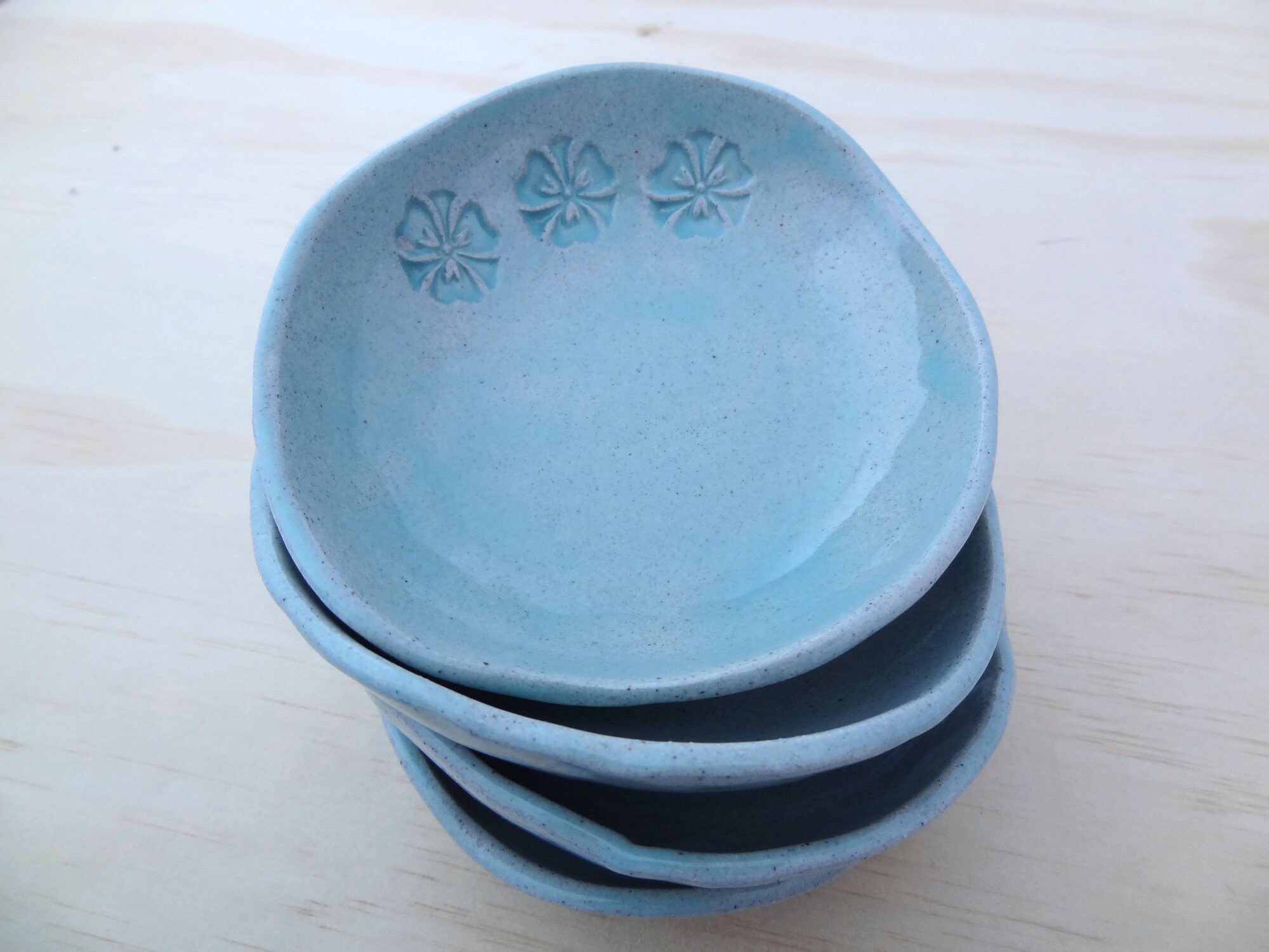 Set of 4 rustic ceramic dipping bowls Mint green. Ceramic Etsy