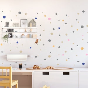 Hand Drawn Polka Dots Wall Decals Multicolored Irregular Etsy
