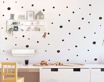 Hand Drawn Wall Sticker Dots, Irregular Polka Dots Decals, Dalmatian Spots Style Dots, Boho Chic Wall Sticker Dots Nursery & Kids-Room