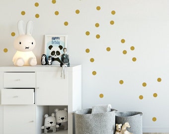 MINI GOLD DOT Wall Stickers, Gold Wall Decal Dots, Kidsroom Decals, Nursery metallic Wall Decal and Gold Mini Dots Wall Decor