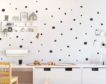 Hand Drawn Polka Dots XL Set, Dalmation Dots Wall Decal, Irregular Dot Wall Stickers, Dalmatian Spots, Nursery & Kids-Room Decal