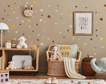 Tupfen Wandsticker Punkte, Kinderzimmer Wandtattoo Boho Dots handgezeichnet, Kreise Sets bunt, Wandaufkleber Babyzimmer- & Kinderzimmer-Deko