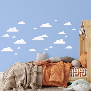 Clouds Wall Decals for Kids Bedroom, cute & colorful Cloud Wall Stickers Mixed Sizes, Boho Nursery Decals | by UrbanKidsBerlin