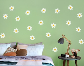 Daisy Wall Decal Sets, floral Kidsroom Wall Decor, Flower Wall Stickers for Bedroom, Marguerites Decals for Kids-Room- & Nursery-decor