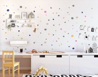 Irregular Polka Dots Wall Stickers, Sets from 60 up to 150 Hand Drawn Dot Wall Decals, Dalmation Spots Wall Murals, Nursery & Kids-Room