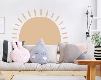 Sticker Mural Soleil Pour Chambre D'enfant - Bohème - Dimensions 108 X 55 Cm - Vinyle Résistant
