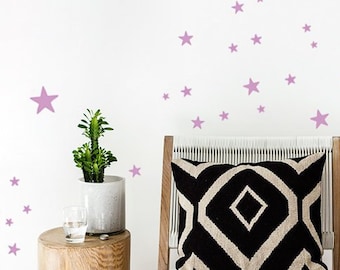 Star Wall Decals Kids Room, 90 mixed size star decals, 2,5 up to 10 cm sized, Star Wall Stickers, Kids Room Decals, Nursery & Home Decor