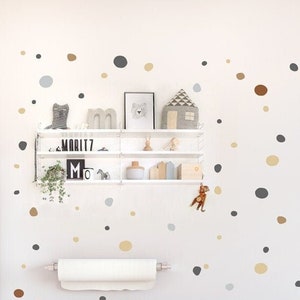 Boho Polka Dot Wall Stickers, 150 irregular Dot Wall Decals, Just PEEL & STICK, creative Wall-Decor for Nursery and Kids-Room