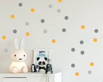 Wall Decal Dots 3-colored, 5cm Polka Dot Wall Stickers a (2'') multicolored, Decor Dot Wall stickers for Kids-Room & Nursery
