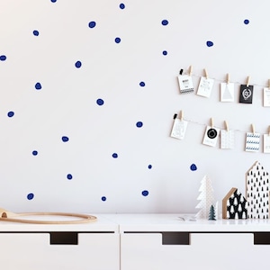 Small Irregular Polka Dots Wall Sticker Mix 2-3cm, MINI HAND DRAWN Polka Dots Decals, Imperfect Wall Sticker Dots Nursery, Kids Room Decal