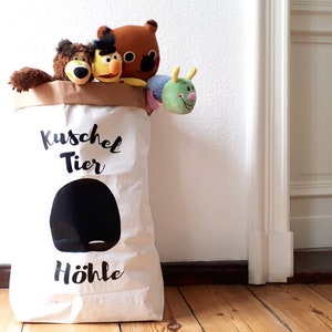 Contenitore per sacchetti di carta PAPERBAG peluche, sacchetto per la biancheria, contenitore per giocattoli con mattoncini, palline, cuscino per la cameretta dei bambini