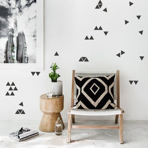 Triangle Wall Decal sizes from 1,2&#39;&#39; up to 4&#39;&#39; inch, Wall Sticker Triangles, Triangle Wall Decor for Nursery, Kids-Room and Home Decor