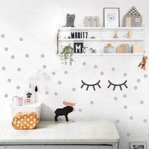 Kids-Room Polka Dot Wall Stickers 3cm 4cm & 5cm, PEEL and STICK Dots Wall Decal, Nursery and Home Wall-Decor