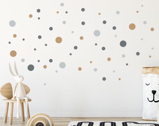 56 Coole Kreise & Punkte Zum Aufkleben – Wandtattoo-Set In Mintblau Für Kinderzimmer, Bad & Küche