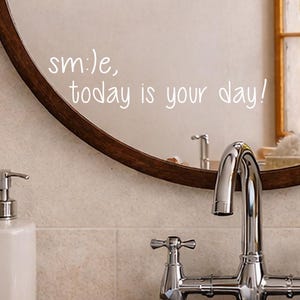 Custom Quote & Mirror Decal, personalized Door Sign, individual Nursery Name Wall Decal and Vinyl Lettering Wall Decor with LIVE Preview