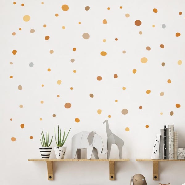 Tupfen Wandsticker Punkte fürs Kinderzimmer, Boho Wandaufkleber Punkte Bunt, verspielte Wandpunkte Wanddeko  für die Kinderzimmerdeko