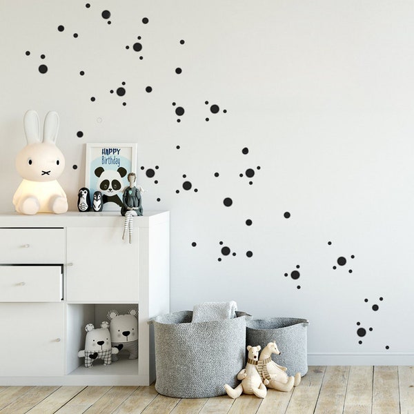 FUNNY DOTS kleine Punkte Wandsticker im 130er MIX-Set, 1 - 3 cm gross,  Mini Dots Wandtattoo Punkte, Wandtattoo Kinderzimmer Wanddeko