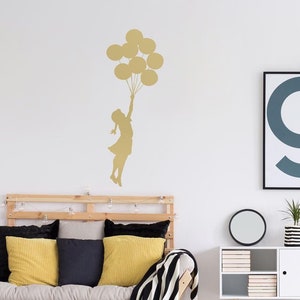 Banksy Wall Decal Balloon Girl, Wall Sticker Banksy Wall Art, Graffiti, Street Art Banksy Stencil Stickers, Urban interior decor