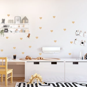 Personalisiert Wandsticker Mit Herzen – Gold, 580x150 Mm, Für Glatte Oberflächen