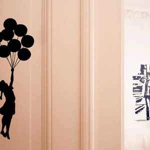 BANKSY Wall Decal BALLOON GIRL, Wall Sticker Banksy Wall Art, Graffiti, Street Art Banksy Stencil Stickers, Urban interior decor image 7