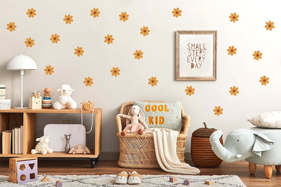Daisy Wall Decal Sets, Flower Wall Stickers and Floral Decals for Kids'  Bedroom, Daisies Wall Art for Kidsroom & Nursery-decor 