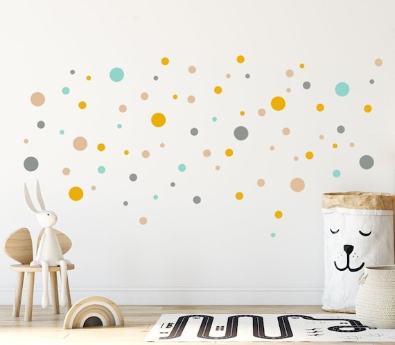 Adesivi murali XXL arcobaleno per camerette, adesivi murali a pois acquerello per camerette neonati, adesivi murali boho, decorazioni a forma di cuore, autoadesivi DL5013 - Italia