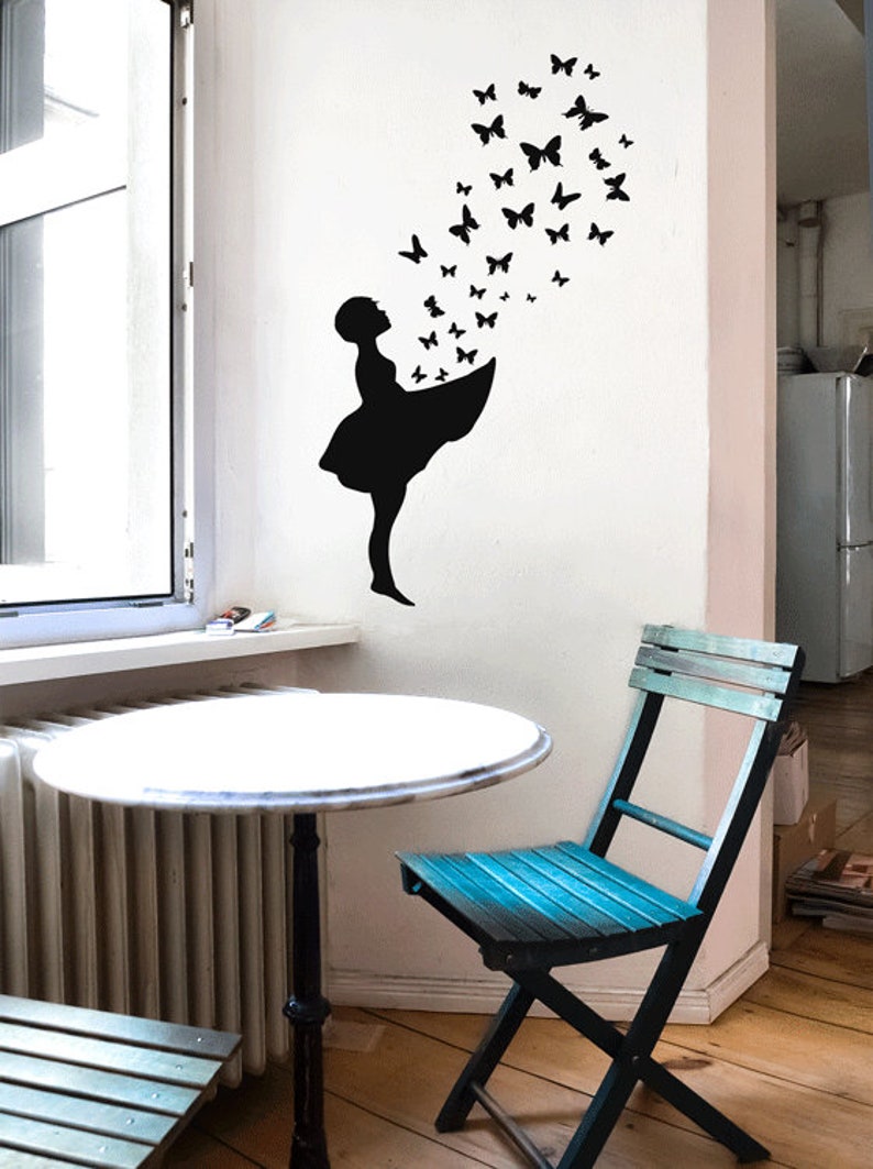 4er Set Wandaufkleber Mit Katzen & Schmetterlingen - Abziehbare Deko Für Wände & Schalter