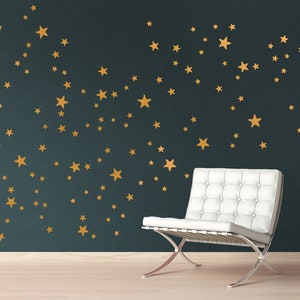 Gold Stars Wall Decals, 96 Copper mixed size Star Wall Stickers 2,5 to 7 cm 40 Colors, Kids-Room Decals, Nursery and Home-Decor image 9