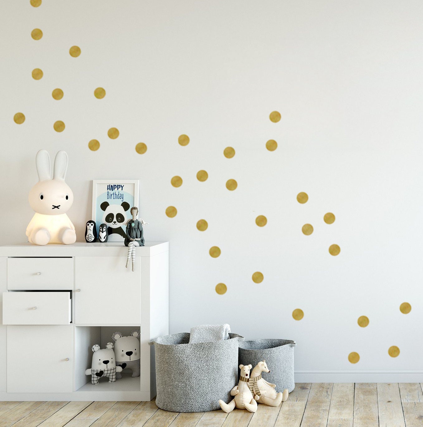Gold Dots Wall Stickers, 5 DIFFERENT SIZES 2''; 0,6''…