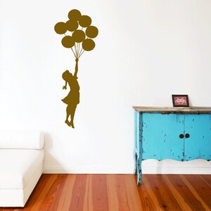 BANKSY Wall Decal BALLOON GIRL, Wall Sticker Banksy Wall Art, Graffiti, Street Art Banksy Stencil Stickers, Urban interior decor image 2