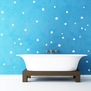 SNOWFLAKES Decal Hand Drawn Polka Dots 2-3cm, polka dots, Small Snowflake Stickers, Christmas-Snowflake Dots for Nursery & Kids Room