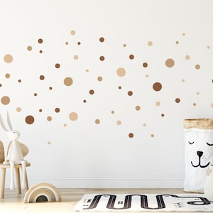 Wall Decal Polka Dots, BOHO Style Wall Sticker Dots, Colorful mixed Sets with 3 up to 10cm Dots, Nursery & Kids-Room Wall Sticker Set 2 (Photo 2)