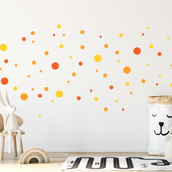 Wall Decal Polka Dots, Wall Sticker Dots for Kids-Room, Peel & Stick Playroom Decals, Baby-Room Wall Sticker and Nursery-Decor