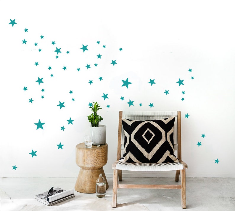 Gold Stars Wall Decals, 96 Copper mixed size Star Wall Stickers 2,5 to 7 cm 40 Colors, Kids-Room Decals, Nursery and Home-Decor image 5