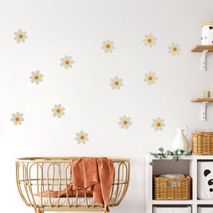 Daisy Wall Decal Sets a 10cm, 20cm and as Mix Sizes Set, Floral and Flower Wall Stickers for Kids-Room & Nursery-Decor, White Pink Beige image 5