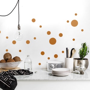 Wandtattoo Kreise & Punkte – 56 Aufkleber In Türkis & Orange | Für Kinderzimmer, Bad, Küche | Rückstandslos Entfernbar