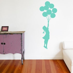 BANKSY Wall Decal BALLOON GIRL, Wall Sticker Banksy Wall Art, Graffiti, Street Art Banksy Stencil Stickers, Urban interior decor image 1