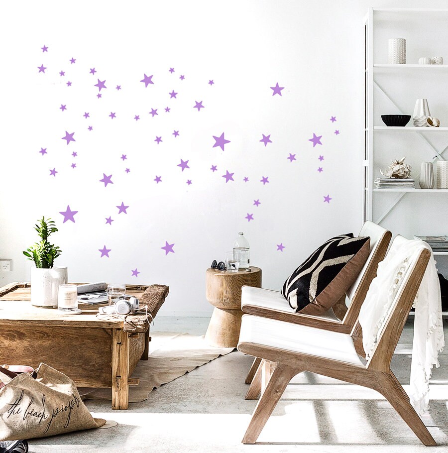 Gold Stars Wall Decals, 90 Mixed Size Star Decals, 2,5 up to 10 Cm Sized, Star  Wall Stickers, Kids Room Decals, Nursery & Home Decor 
