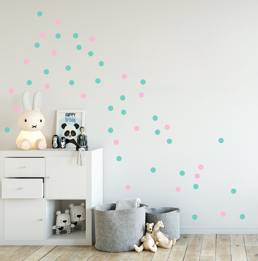 Wall Decal Mini Dots multicolored a 3cm with up to 4 colors Etsy