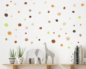 Boho Polka Dot Wall Stickers, 150 hand drawn Dots for Kids-Room and Nursery, irregular Polka Dot Decals, Peel & Stick Wall-Decor