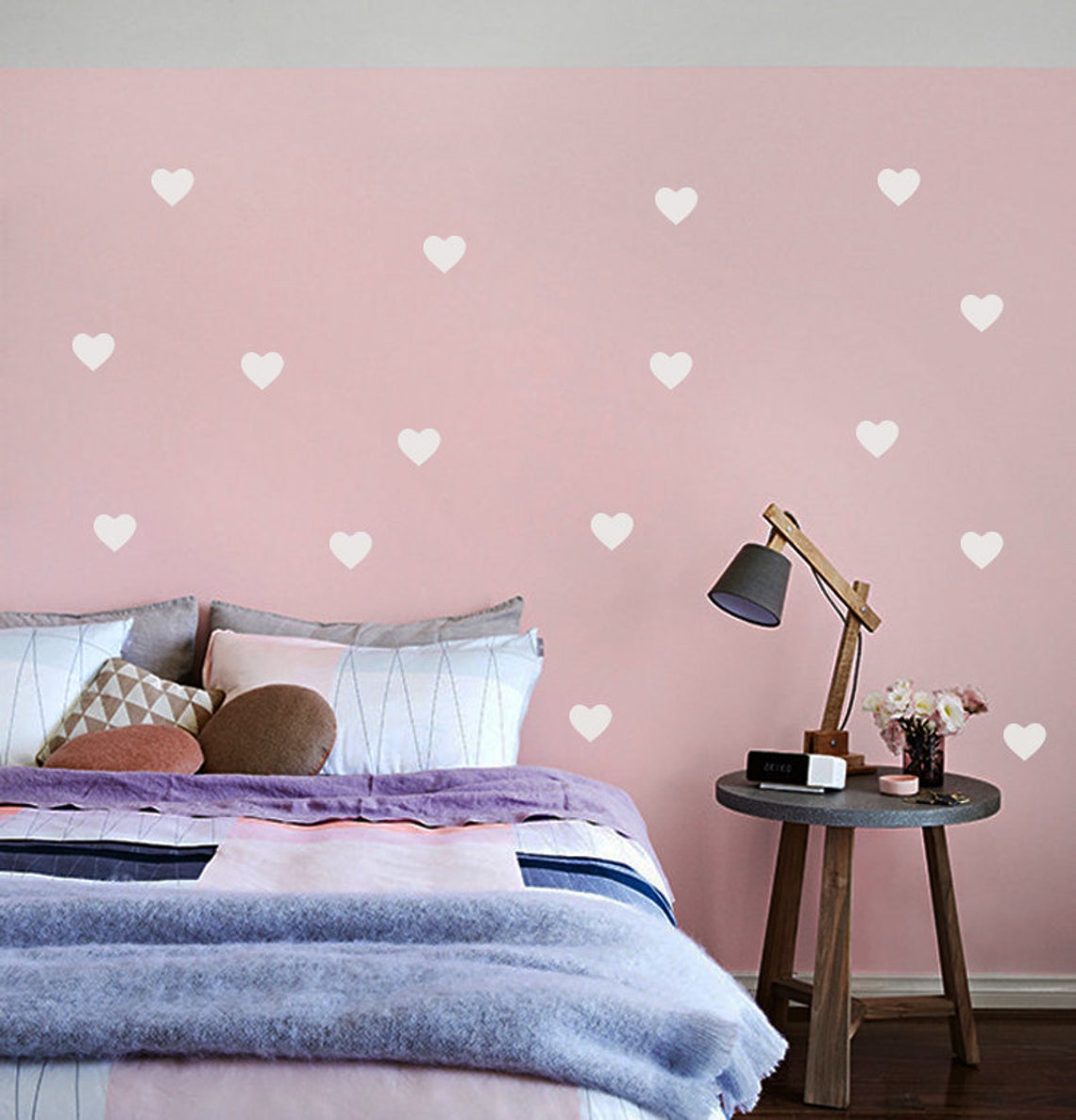 Hearts Wall Decal Kids Room Decor 16'' Heart Wall Etsy