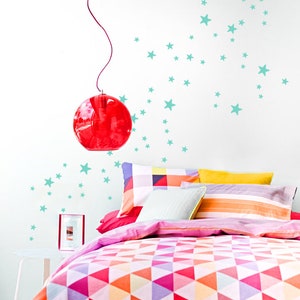 Star Wall Decals, mixed size white wall sticker stars , 2,5 up to 7 cm sized, Star Wall Art Stickers, Kids Room Decals & Home Decor image 2